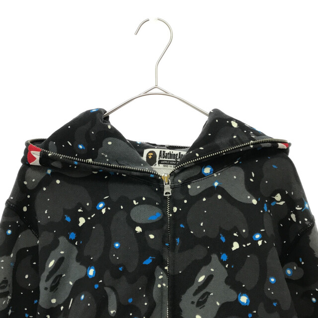 A BATHING APE(アベイシングエイプ)のA BATHING APE アベイシングエイプ Space Camo Shark Full Zip Parka 001ZPD301018X スペースカモ シャークパーカー フルジップパーカー ブラック/グレー メンズのトップス(パーカー)の商品写真