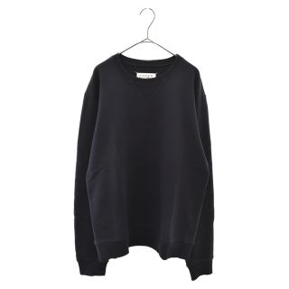 マルタンマルジェラ(Maison Martin Margiela)のMartin Margiela マルタンマルジェラ ⑭ 16SS ELBOW PATCHED CREW SWEAT SHIRT S50GU0027 S25279 レザーエルボーパッチスウェットクループルオーバー スウェットシャツ ネイビー(スウェット)