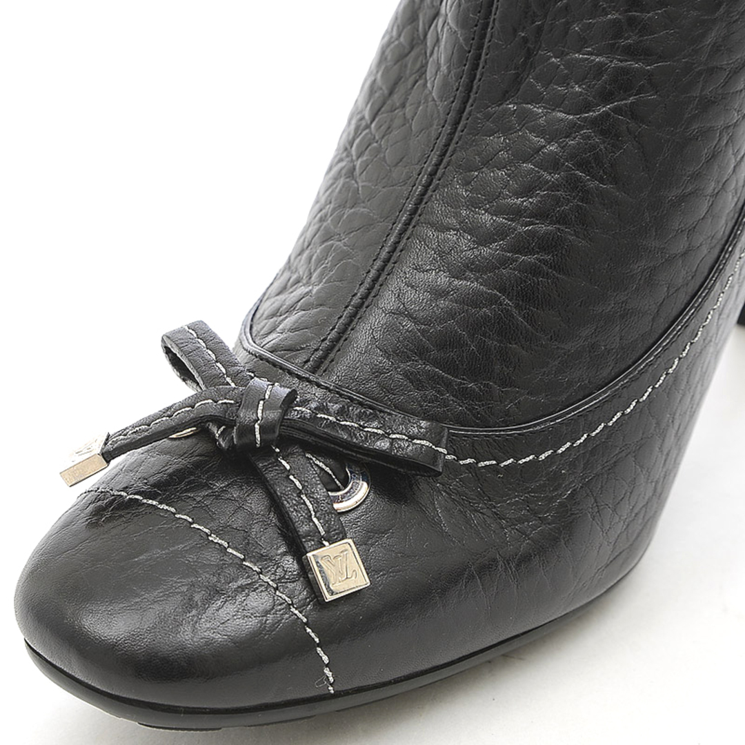 LOUIS VUITTON(ルイヴィトン)のルイ･ヴィトン ロングブーツ リボン ヒール レザー ブラック #35.5 レディースの靴/シューズ(ブーツ)の商品写真