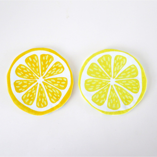 レモン柄　コースター　2種セット　新品未使用(キッチン小物)