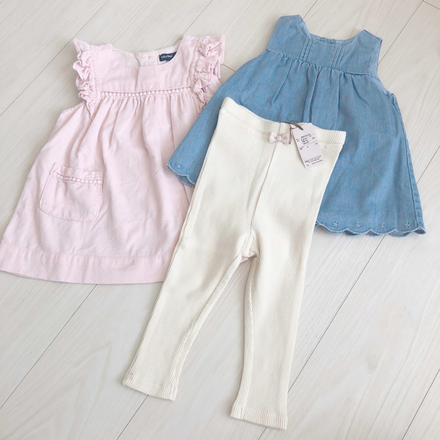 babyGAP(ベビーギャップ)の80cmワンピース、スパッツの3点セット キッズ/ベビー/マタニティのベビー服(~85cm)(ワンピース)の商品写真