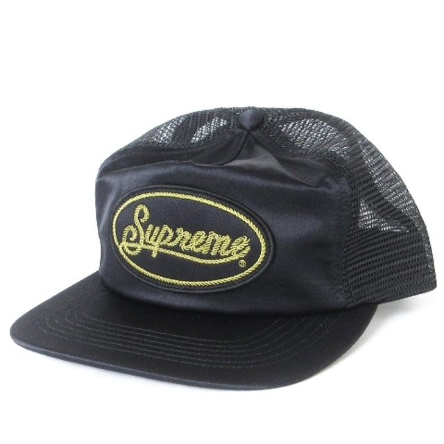 シュプリーム 美品 22SS Silk Mesh Cap 5パネル キャップ 黒65cm頭周り