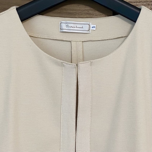 Couture Brooch(クチュールブローチ)のクチュールブローチ　春夏ノーカラージャケット　手洗い可能 レディースのジャケット/アウター(ノーカラージャケット)の商品写真