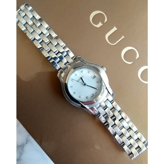 GUCCI腕時計 5500L 美品 11Pダイヤインデックス レディースクォーツ