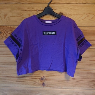 ウィゴー(WEGO)のWEGO ウィゴー クロップドTシャツ Tシャツ 半袖 紫 パープル F(Tシャツ(半袖/袖なし))