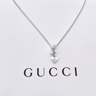 グッチ(Gucci)のGUCCI グッチ ブルートパーズ ハート ネックレス シルバー 925 極美品(ネックレス)