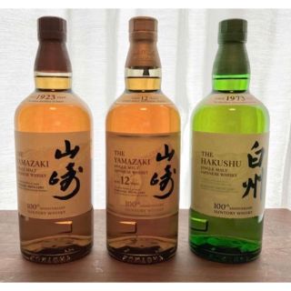 西日本産 6/21迄出品100周年記念 白州12年+山崎12年+白州NV+山崎NV セット