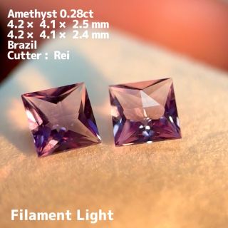 ヤフオクへ移動→特殊テーブルのアメジストペア 0.28ct/ 2pc