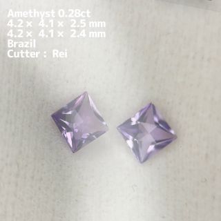 ヤフオクへ移動→特殊テーブルのアメジストペア 0.28ct/ 2pc