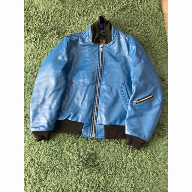 VANSON(バンソン)の革ジャン　ライダース　Vanson 青色　サイズ40 メンズのジャケット/アウター(ライダースジャケット)の商品写真