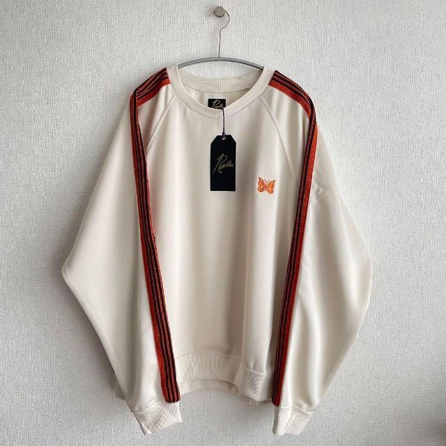 トラッククルーネックシャツ XS ベージュ ホワイト オレンジ レッド