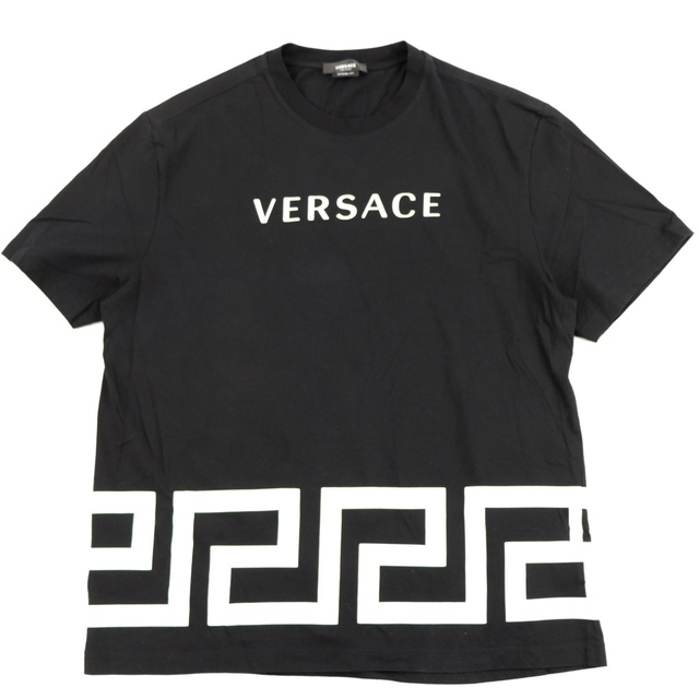 美品□21AW VERSACE/ヴェルサーチ 1A01018 メデューサ ルネッサンス ロゴ入り 長袖 スウェットシャツ/トレーナー ブラック L 正規品 メンズ