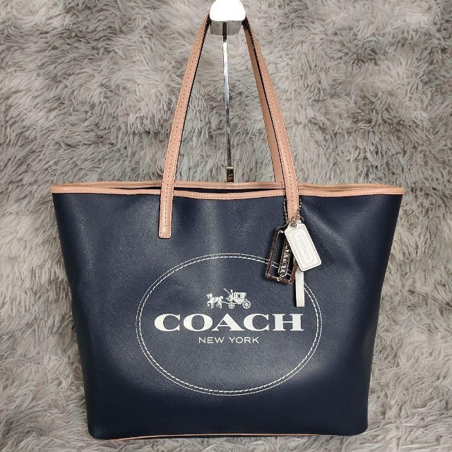 COACH コーチ トートバッグ ビッグロゴ チャーム 大容量 A4収納