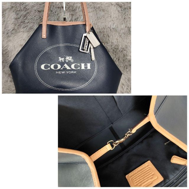 COACH(コーチ)のCOACH コーチ トートバッグ ビッグロゴ チャーム 大容量 A4収納 レディースのバッグ(トートバッグ)の商品写真
