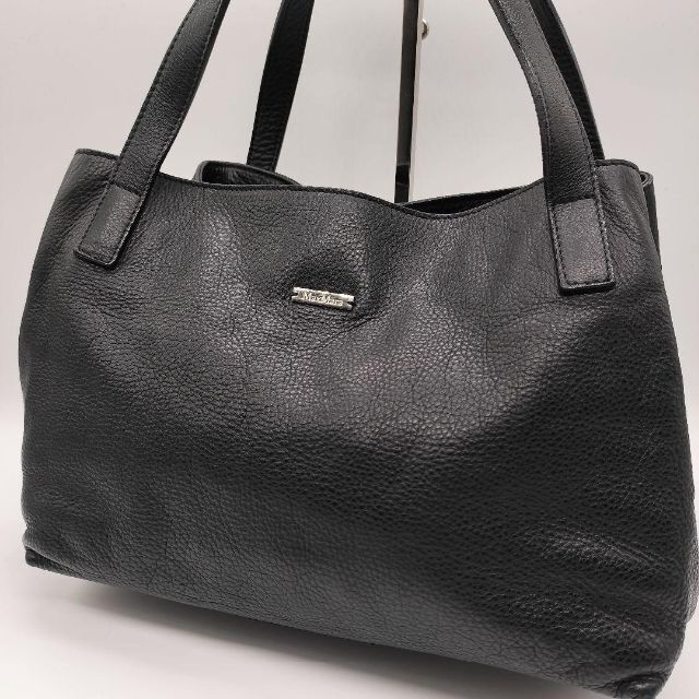 極美品✨Max Mara ハンドバッグ ロゴ金具 A4可 肩掛け シボ革 黒