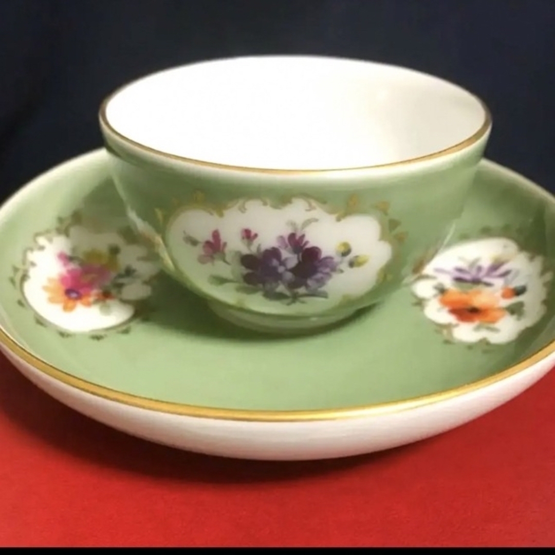 KPM ベルリン ベルリン王立磁器製陶所 窓絵 花文カップ レア希少-