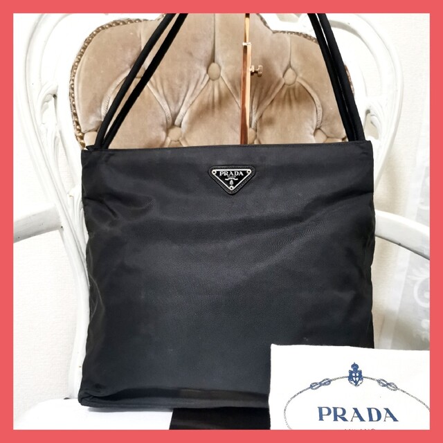 正規品】プラダPRADA肩掛けトートバッグ イタリア製 白タグあり 良質