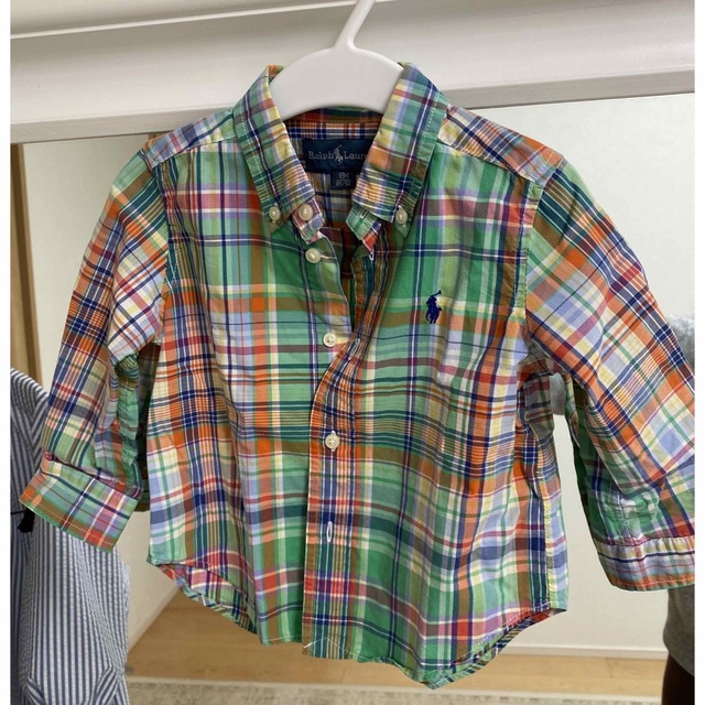 Ralph Lauren(ラルフローレン)の18M  ラルフローレン　チェック　グリーン キッズ/ベビー/マタニティのキッズ服男の子用(90cm~)(ブラウス)の商品写真