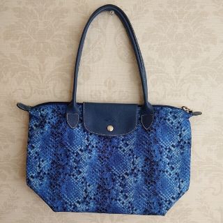 Longchamp ロンシャン レアモデル デニム花柄トートバッグ プリ ...