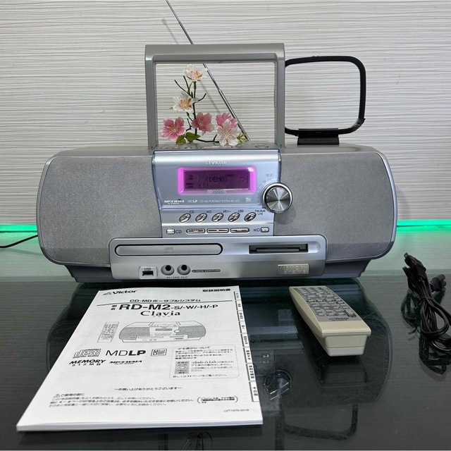 おしゃれ 美品!!Victor クラビア RD-M2 グレーリモコンと取説書付き