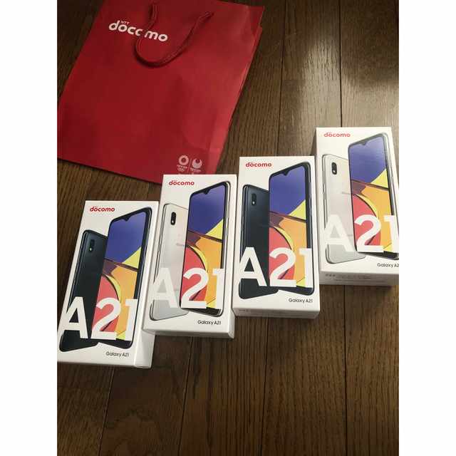 スマートフォン/携帯電話ラスト！新品４台セット　GALAXY A21