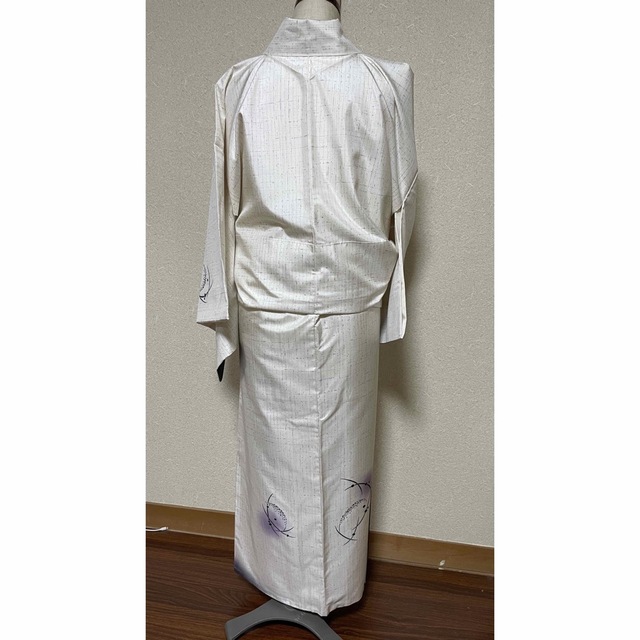 白大島紬の付け下げ レディースの水着/浴衣(着物)の商品写真
