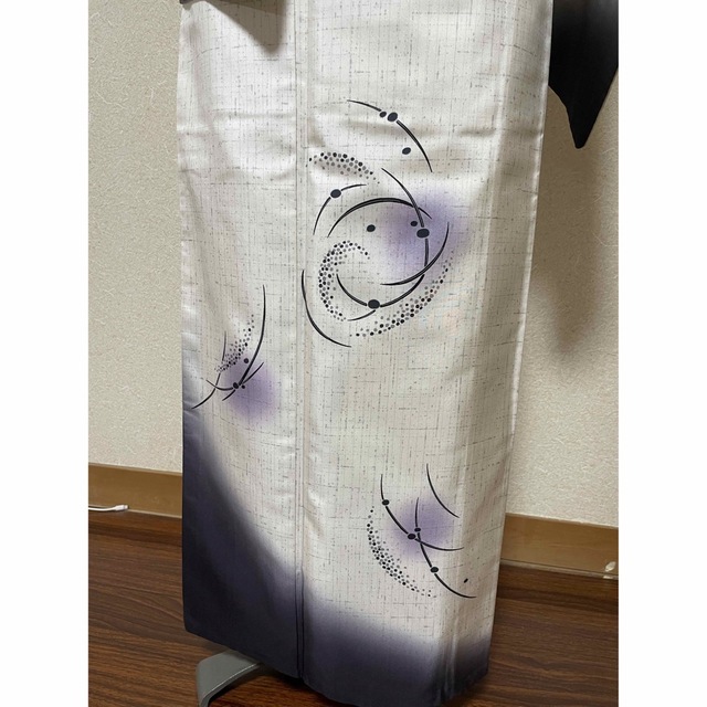 白大島紬の付け下げ レディースの水着/浴衣(着物)の商品写真