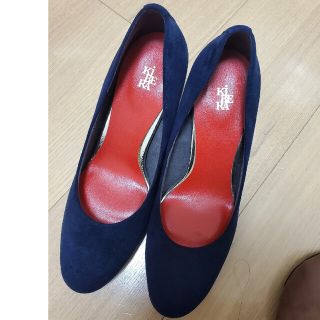 22.5㎝　パンプス　ネイビー　新品・未使用(ハイヒール/パンプス)