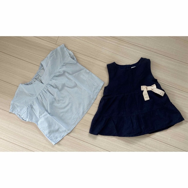 UNIQLO(ユニクロ)の2枚セット⭐︎半袖シャツ ノースリーブ 110 キッズ/ベビー/マタニティのキッズ服女の子用(90cm~)(Tシャツ/カットソー)の商品写真