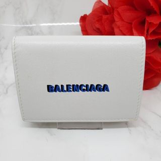 バレンシアガ(Balenciaga)の【美品】 バレンシアガ ミニウォレット 折り財布 財布 ホワイト 白(折り財布)