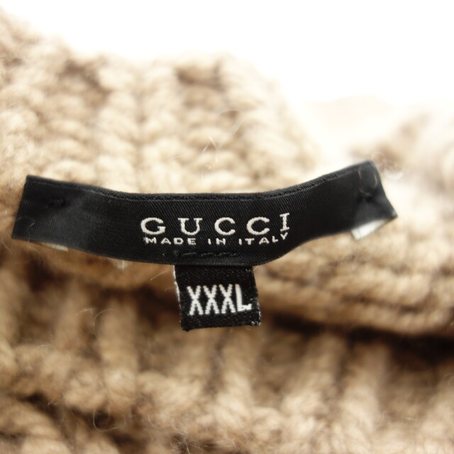 Gucci(グッチ)のグッチ ニットセーター ケーブルニット メンズ ブラウン XXXL【AFB44】 メンズのトップス(ニット/セーター)の商品写真