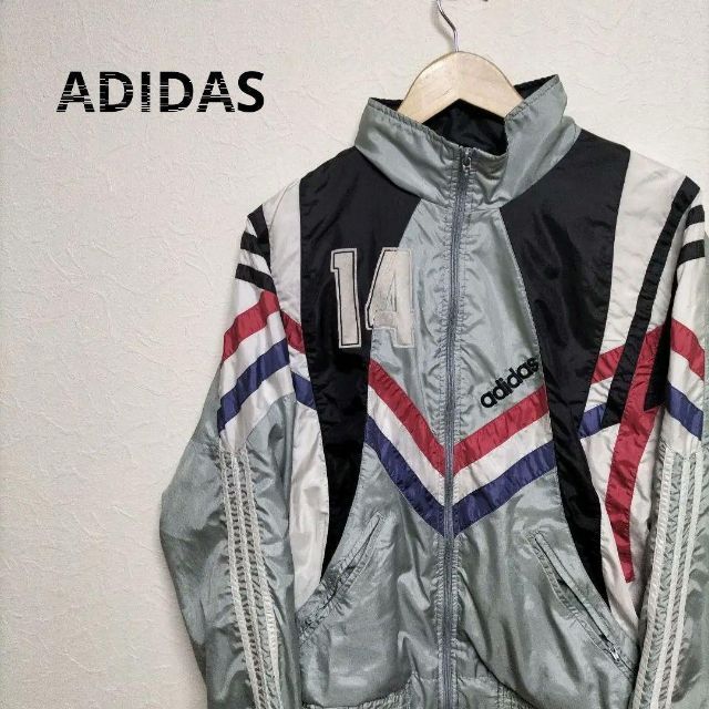 44cm身幅ADIDAS　アディダス　90s トラックトップ　マルチカラ　Lサイズ　小松菜奈