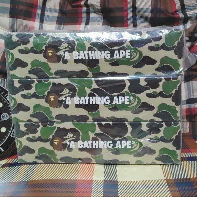 A BATHING APE(アベイシングエイプ)の☆A BATHING APE✨ABCサル迷彩柄ティッシュボックス 緑 ☆ エンタメ/ホビーのコレクション(その他)の商品写真