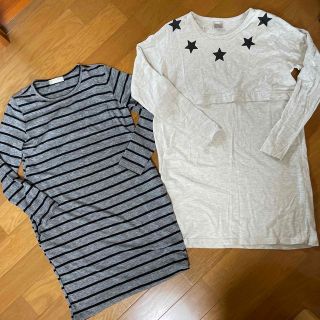 授乳服♡ワンピース♡マタニティ♡2枚セット♡おまけロンパース 肌着3枚帽子(マタニティワンピース)