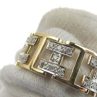 【本物保証】 超美品 リボン リング 指輪 K18YG サファイア0.29ct メレダイヤ0.28ct かわいい おしゃれ オシャレ ノーブランド No brand