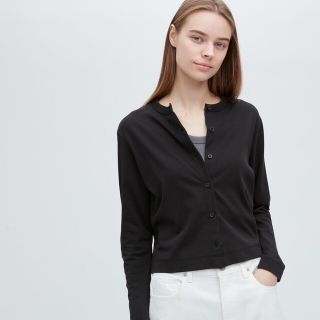 ユニクロ(UNIQLO)の【ユニクロ】UVカットジャージークルーネックカーディガン 新品(カーディガン)