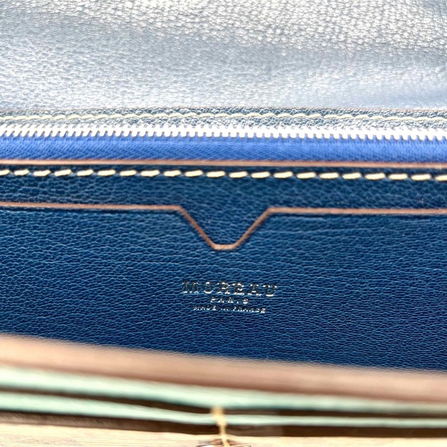 MOREAU PARIS(モローパリ)レザー フラップ長財布 ブラウン&ブラック