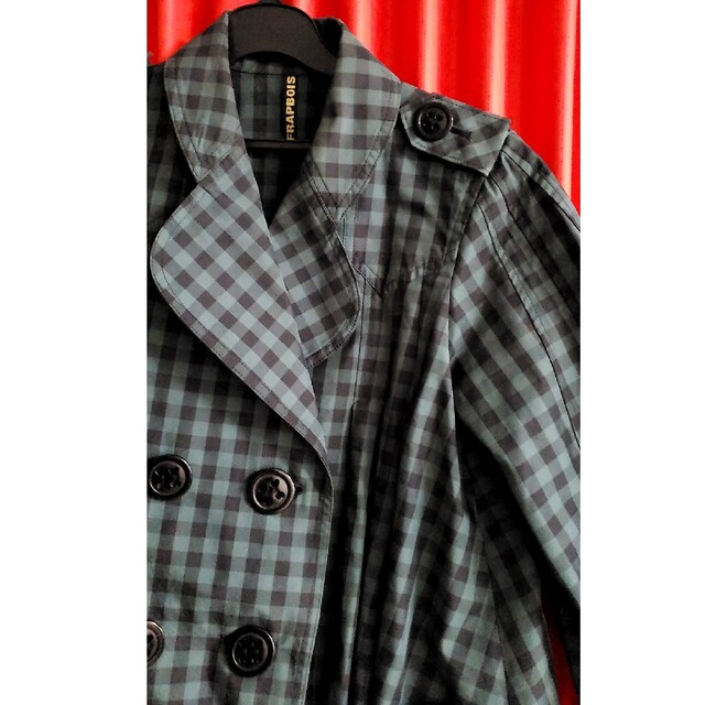 FRAPBOIS(フラボア)のフラボア　チェック　七部袖コクーンコート レディースのジャケット/アウター(スプリングコート)の商品写真