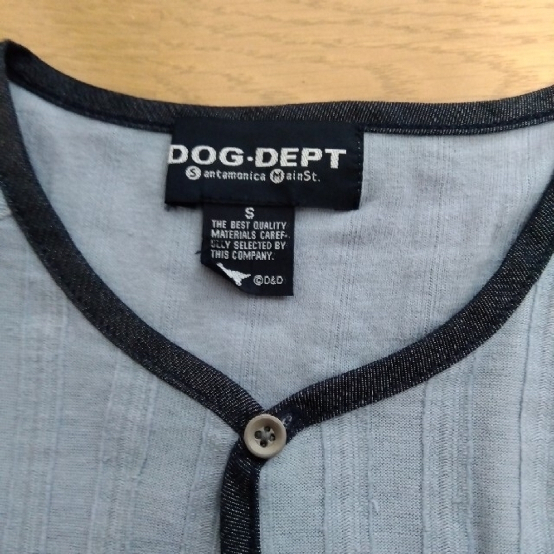 DOG DEPT - DOG DEPT くすみブルー織柄ロングＴ UNISEX Ｓ 未着用の ...