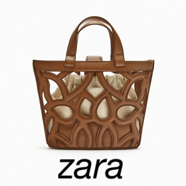 ZARA カットワーク　ミニトートバッグトートバッグ