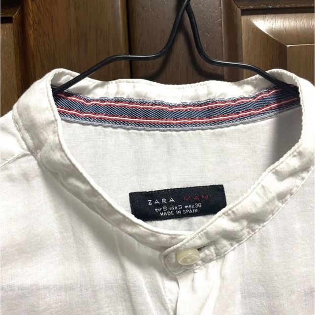 ZARA(ザラ)のZARA スタンドカラーシャツ　7部袖　ボーダー メンズのトップス(シャツ)の商品写真