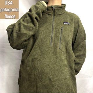 パタゴニア(patagonia)のパタゴニア☆フリース ハーフジップ 90s 古着ゆるだぼワンポイントロゴ bl8(スウェット)