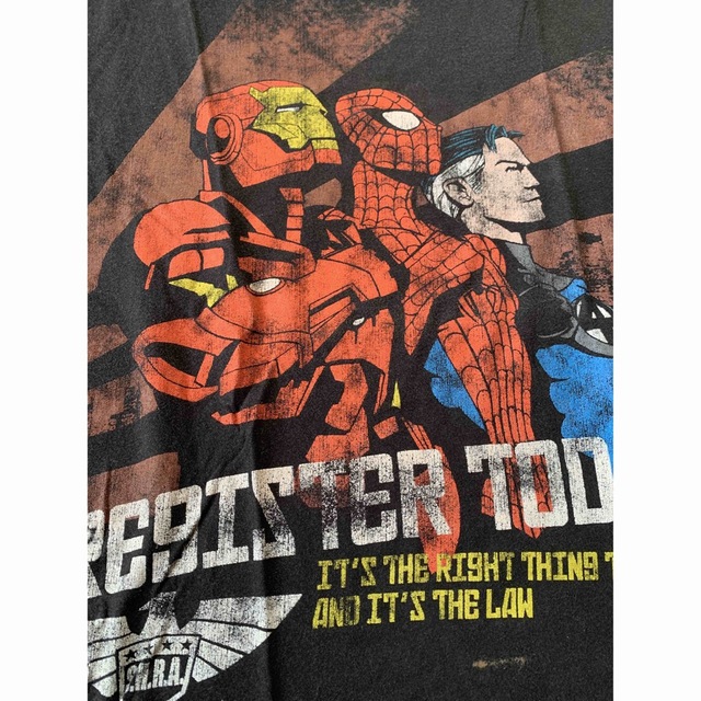 マーベルコミックス　MF Tシャツ スパイダーマン　アイアンマン　L アメコミ