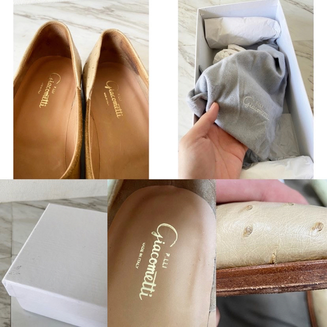 Giacometti(ジャコメッティ)の箱付き F.lli Giacometti オーストリッチスリッポンレザーシューズ メンズの靴/シューズ(ドレス/ビジネス)の商品写真