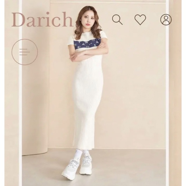 darich ランダムロゴポイントニットロングワンピース