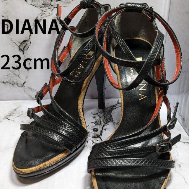 DIANA(ダイアナ)の【美品】★DAIANA★サンダル☆23cm☆黒 レディースの靴/シューズ(サンダル)の商品写真