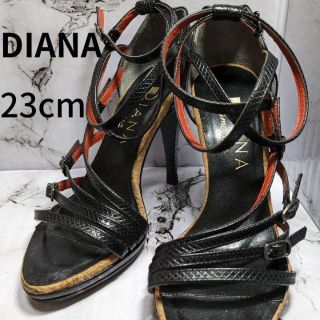 ダイアナ(DIANA)の【美品】★DAIANA★サンダル☆23cm☆黒(サンダル)