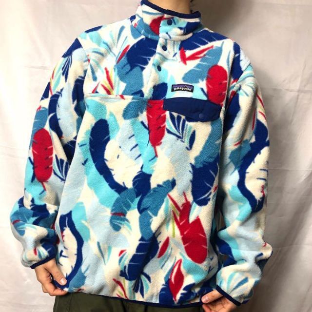 patagonia - パタゴニア☆シンチラスナップTフリース 古着 総柄