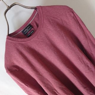 ザラ(ZARA)のZARA MAN ザラ 薄手 ニット セーター 長袖 ワインレッド L メンズ(ニット/セーター)