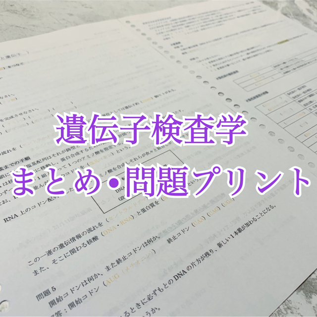 遺伝子検査学 まとめ•問題プリント エンタメ/ホビーの本(健康/医学)の商品写真